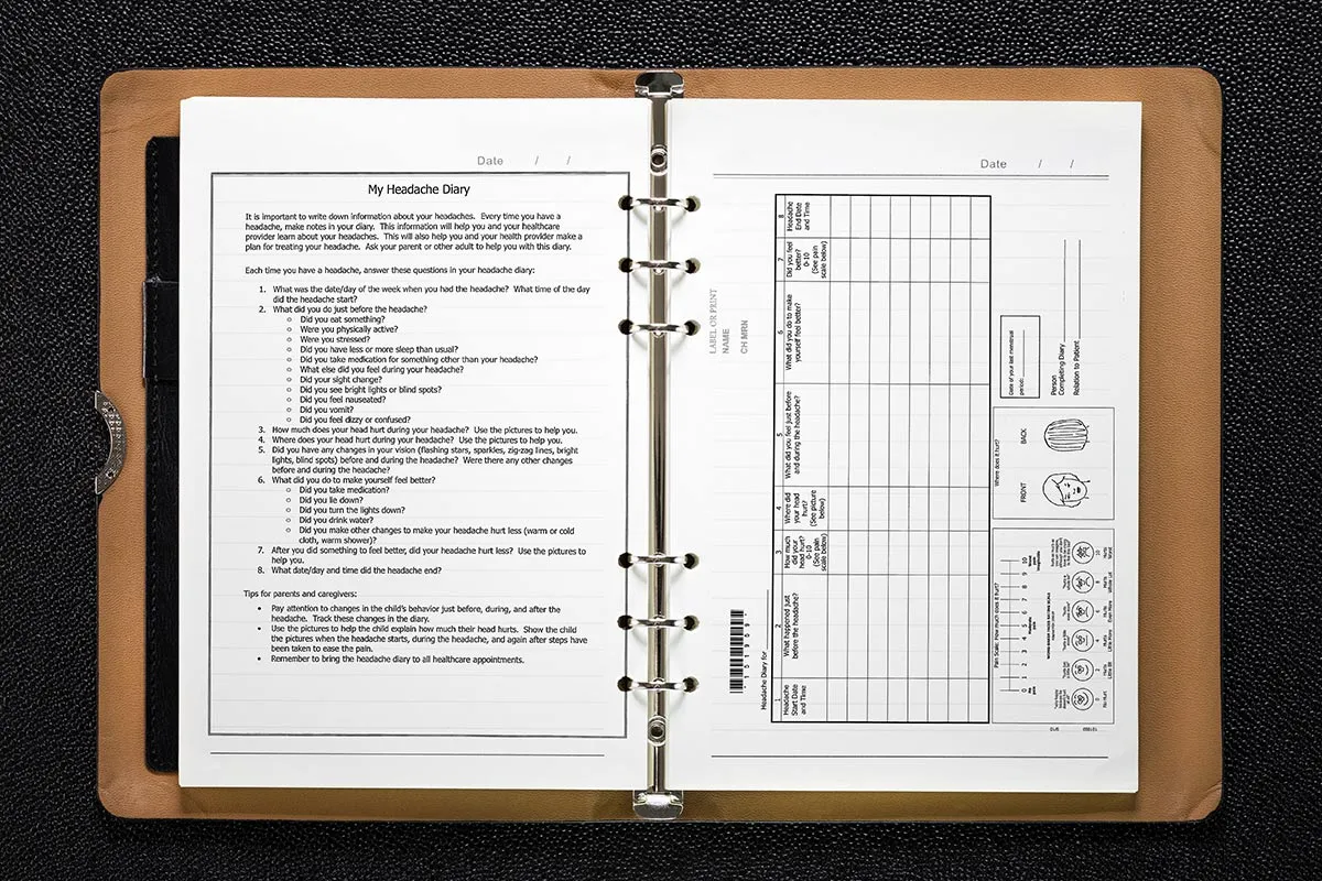 track tension headaches with a headache diary